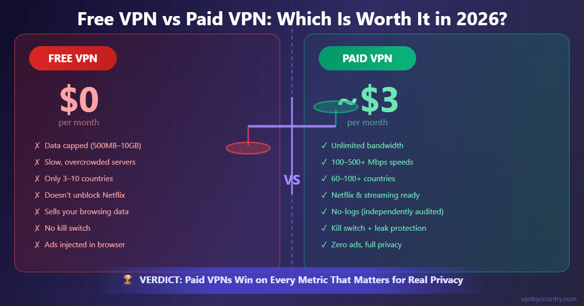 Free VPN vs Paid VPN: Which Is Actually Worth It in 2026?