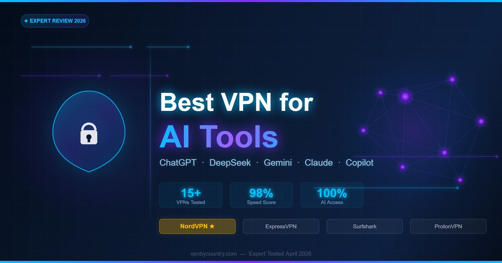 Best VPN for AI Tools 2026: ChatGPT, DeepSeek, Gemini & More