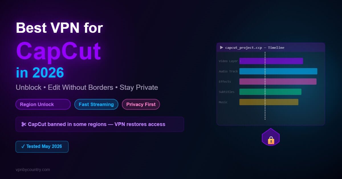 Best VPN for CapCut in 2026 - Unblock CapCut and edit videos without restrictions