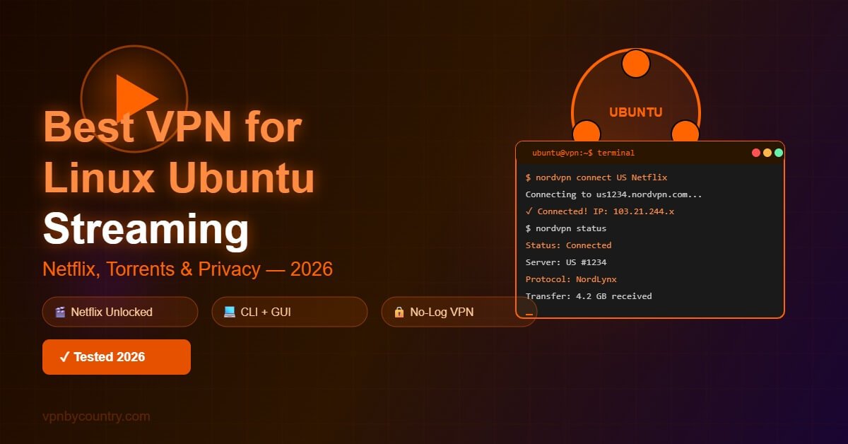 Best VPN for Linux Ubuntu streaming in 2026 - Netflix, CLI setup and NordLynx WireGuard guide