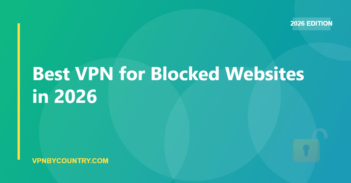 Best VPN for Blocked Websites in 2026 — VPN By Country guide