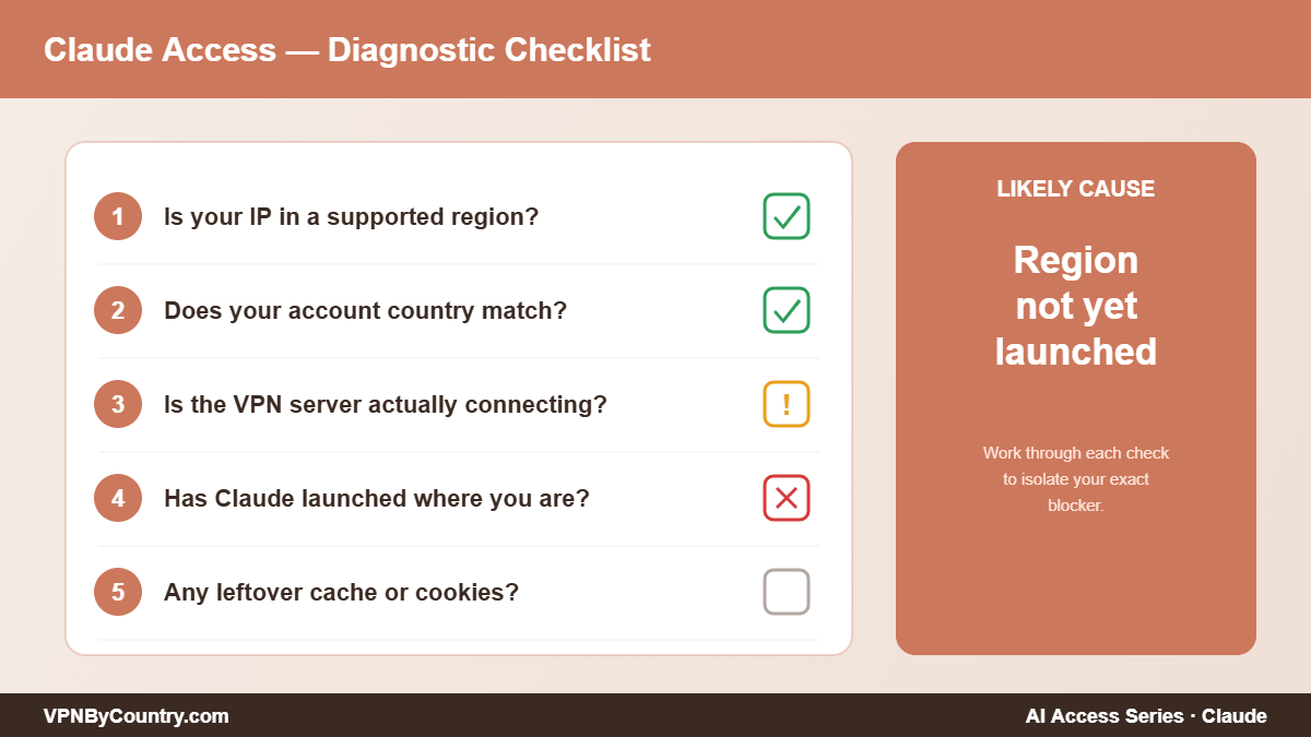 Claude availability diagnostic checklist